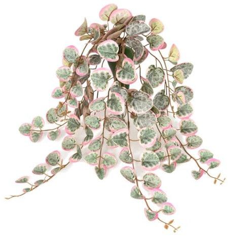 Künstliche Hängepflanzen, 1/2 Stück künstliche Herz-Pflanzen mit halbrunder Wandhalterung, Übertopf, künstliche Drapierungen, Sukkulenten für Zuhause, Büro, Badezimmer, Wandbehang (Rosa)