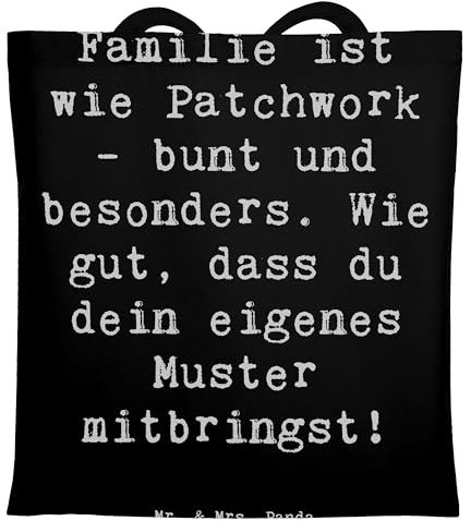 Mr. & Mrs. Panda Tragetasche Spruch Adoptivkind Patchworkfamilie - Geschenk, Jutebeutel, Badetasche, Jubiläen, Verwandte, Familienmitglieder,