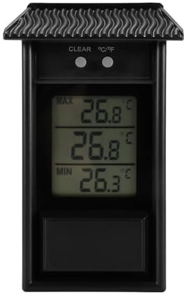 Digital Greenhouse Thermometer, Max Min Thermometer LCD Monitor, -20-50 °C Range, Waterproof Battery Powered Wall Thermometers for Greenhouse Garden Outdoor Indoor Home Office