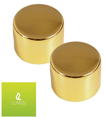 LumenEco Universal Dimmer Light Switch, Rotary Knob D-Spindle, Replacement D-Spindle, 6mm Dimmer Knobs, Durable, Easy Installation, Premium Quality - Pack of 2 (Polished Brass)