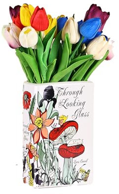 suruim Buchförmige Keramikvase für Blumen, Buchblumenvase für Heimdekoration, niedliche Bücherregal-Dekoration, Buchliebhaber, Geschenke, einzigartiger Akzent für Zuhause/Schlafzimmer/Büro (A)