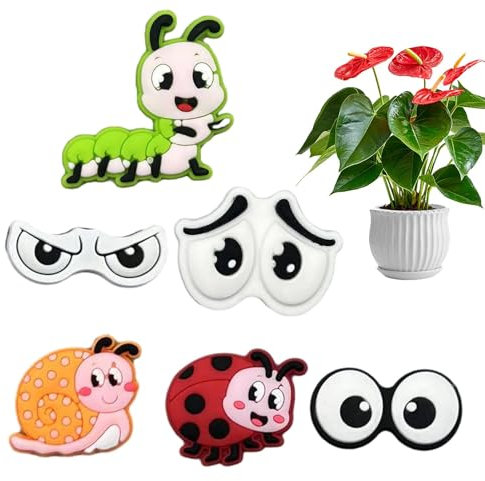 Magneti per piante, magneti per piante in vaso, 6 pezzi, simpatici magneti per piante, occhi magnetici per piante in vaso, simpatici magneti a prova di piante