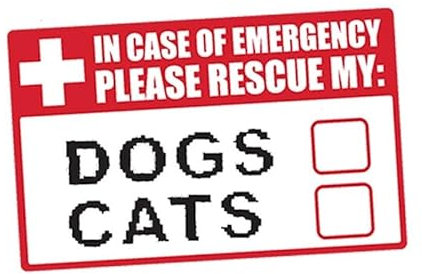 2PCS Car Styling Emergency Pet Rescue DOG CAT Vinyl Decal Sticker First Responder FIRE Safety Car Sticker 13cm x 8.3cm