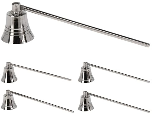 Carousel Home Silver Metal Bell Candle Snuffer | Candle Extinguisher Wick Snuffer with Long Handle | Candlesnuffer Tool Candle Accessories - 20cm ~ Design Varies One Supplied