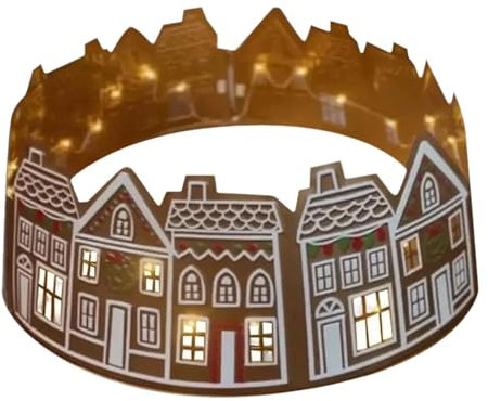 Collare per Albero Di Natale Casa Di Pan Di Zenzeros 26 Pollici, Collare per Albero Di Pan Di Zenzeros LED, Collare Base Albero Di Natale, Collare per Gonna per Albero Decorazione per Albero Di Natale