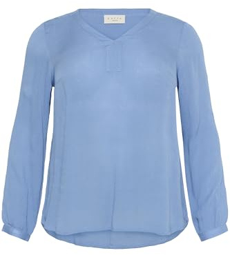 KAFFE CURVE Damen Bluse Langarm KCami Damen Bluse Langarm V-Ausschnitt Lassig Langarmshirt Große Größen Lange Ärmel