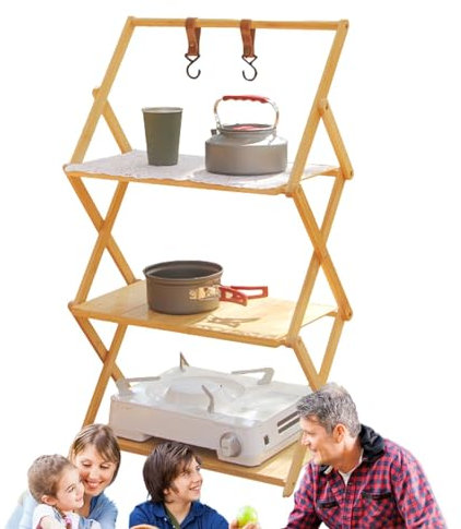 Generisch Klappbares Regals Camping | Faltschrank Camping Küche | Campingküche Schrank | Faltregal Camping | Campingregale Verschleißfest Kompakt Für Küche Zu Hause Und Im Freien