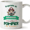 Mugffins Tasses Personnalisables pour POMPIER homme - En Français - Cadeau Personalisé- Propriété de - 11 oz / 330 ml