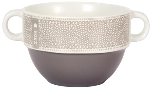 Linnea Lot de 2 Bols avec anses 50 cl 100% céramique Romane Marron