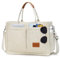 Keyck Handtasche Damen Cord Umhängetasche Mittelgroß Tote Bag Damen Shopper Tasche mit Reißverschluss(Beige)