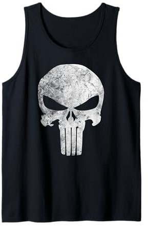 Marvel Punisher Totenkopfsymbol im Distressed-Design Tank Top