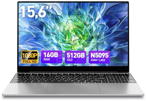 Tuonoyee Laptop 15.6 inch Win 11 Laptop Computer,16GB RAM 512GB SSD,Celeron N5095 Quad-Core Processor, FHD 1080P Display, Backlit Keyboard, Fingerprint,USB3.0,WiFi5,Mini HDMI, BT5,Webcam