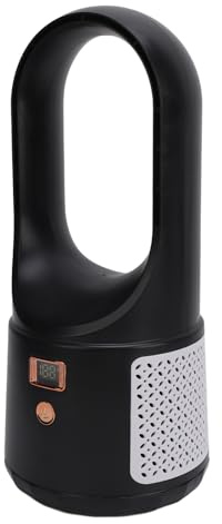 SUPYINI Ventilador Torre, Ventilador sin Aspas Silencioso, Ventilador de Mesa Portátil con 6 Velocidades y Pantalla LED para Dormitorios Oficinas Casa (Negro)