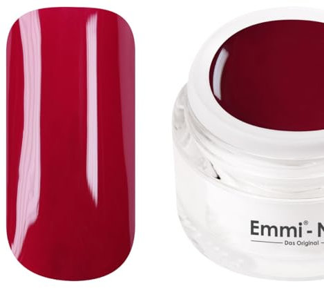 Emmi Nail Farbgel dunkelrot | UV/LED-Gel für brillante Farbintensität | Hohe Deckkraft, mittelviskos & selbstglättend | Kein Verlaufen in Nagelränder | 5 ml – Vino Tinto