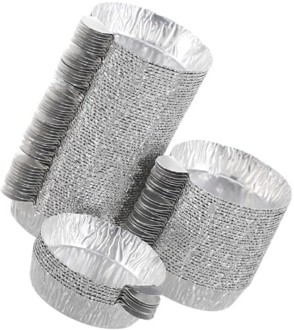 HOUDERCO Plateaux de Pesée Lot de 50 Poignée en Aluminium Capacité 30ml Empilables et Faciles à Ranger, Adaptés à L'utilisation Pharmaceutique L'analyse Thermique