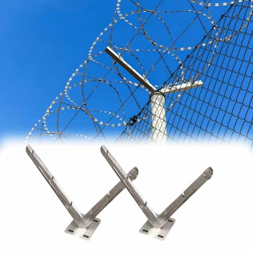 Razor Wire Bracket - Hot-dip Galvanised V-Bracket for Anti-Theft Barbed Wire Fence - Ideal for Garden Security