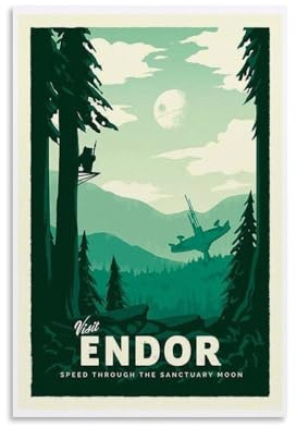 KNKncnv Endor Art Poster Dekorative Malerei Leinwand Wandkunst Wohnzimmer Poster Schlafzimmer Malerei,Wandkunst Bilddruck Moderne Familienzimmer Dekor 12x18inch(30x45cm)