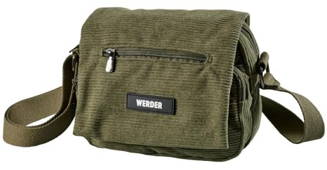 Werder Bremen SV Cord Tasche Grün – Offizielle Fan Tasche, Schultertasche & Shopper, Robuste Cord Optik, Fußball Fanartikel, Freizeit & Stadion Bag