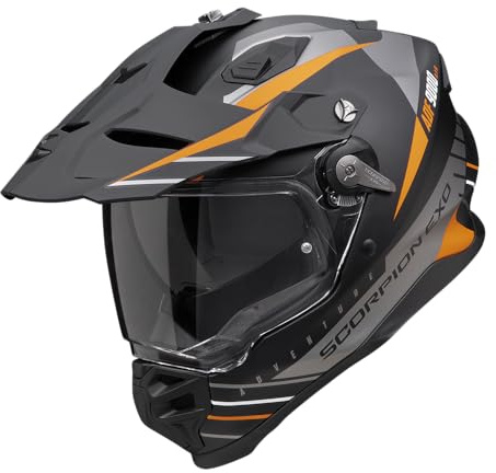 SCORPION ADF-9000 AIR FEAT Matte Black-Silver-Orange L