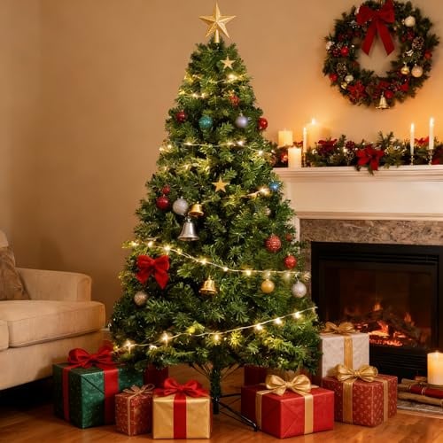 Künstlicher Weihnachtsbaum 210 cm - Spritzguss Mix aus naturgetreuem PVC +