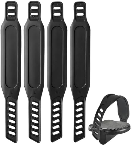 4 Stück (2 Paar) Verstellbare Pedalriemen Fahrrad, Universal Heimtrainer Pedalriemen Ersatz, rutschfeste Pedalriemen für Stationäre Fahrräder & Heimtrainer