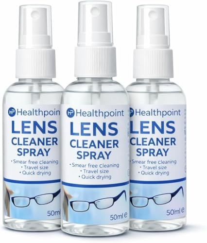 Healthpoint Lens Cleaning Spray - Ultimate Glasses Cleaner Spray for Crystal Clear Vision - Versatile Screen Cleaner Spray for Monitors, TVs & Devices - Efficient Glass Cleaner 3 Pack
