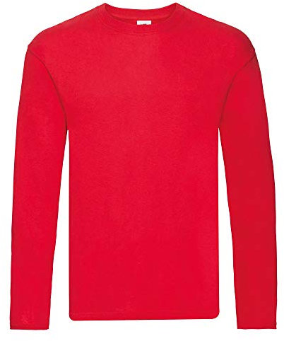 Fruit of the Loom Mens Original Long Sleeve T-Shirt (L) (Red)