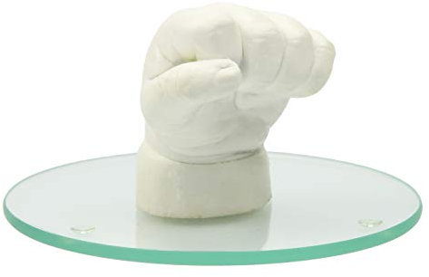 Lucky Hands® Sockel - Veredeln Sie Ihren 3D Handabdruck mit einem wunderschönen Sockel aus Glas (Glas, 10 cm Ø)