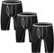 Nuofengkudu Hombre 3 Pack Bóxers Ajustados Largo Calzoncillos Bulge Ropa Interior Suave Elástico Compresión Shorts Underwear Mutande Hipster Nero XXXXL