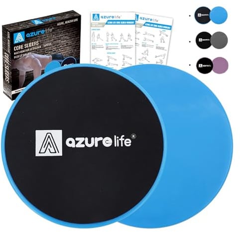A AZURELIFE Übungsgleiter, doppelseitige Übungsgleitscheiben, Verwendung auf Teppich- oder Hartholzböden, leicht und tragbar, perfekt für Bauch- und Rumpftraining