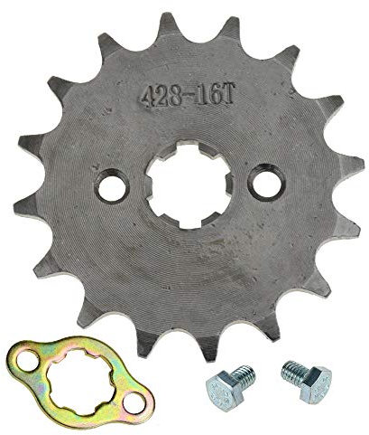 HIAORS Pignon de moteur avant 428 16T 17 mm pour moto Honda TaoTao Roketa Coolster Sunl Lifan chinois ATV Quad Dirt Bike 428 16T 17 mm