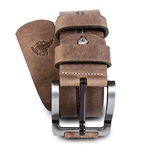 Rock Creek Designer Herren Ledergürtel Echt Leder Herrengürtel Breit Jeansgürtel Anzuggürtel Büffelleder Accessoires G-014 Dunkelgrün 115