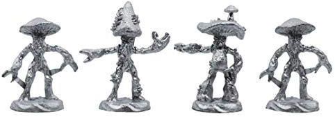 IRON WIND METALS 4 Piece Mushroom Men Set - 100% Lead-Free Pewter - Classic Fantasy Figure Miniatures for 28mm Table Top Games - Made in USA - RAL Partha Miniatures