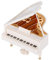 White Piano Spieluhr 4.9x4.7x5.7in Mini Piano Tabletop Ornament Spieluhren für Weihnachten, Geburtstag, Valentinstag