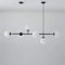 Naiyn Lámpara colgante de bola de cristal de Europa del norte de 6 luces E27, lámpara colgante para sala de estar, comedor, decoración artística, restaurante, luz colgante negra