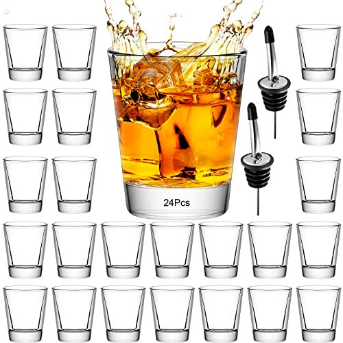 24er Schnapsgläser Shotgläser Set Glas 5cl, Gläser für Whisky, Tequila, Wodka und Liköre,Spühlmaschinenfest