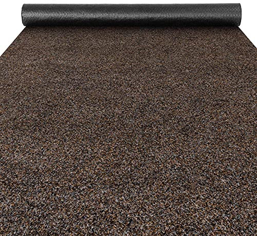 ANRO Fußmatte Schmutzfangmatte Teppich Läufer Sauberlaufmatte Indoor Outdoor Flur Eingang Poet Braun 100x400cm