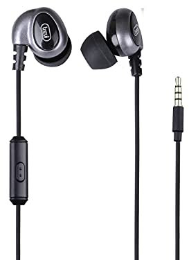 Trevi HMP 696 M Mini Cuffia Stereo Ergonomica con Microfono Integrato, Cavo Durevole e Anti Aggrovigliamento, Compatibile con Smartphones, Riduzione Rumori Esterni, Nero