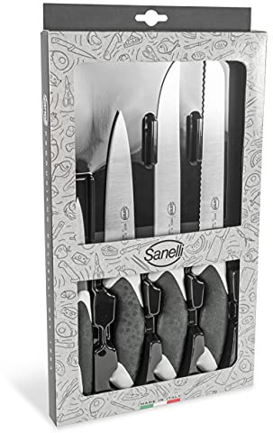 Sanelli Confezione coltelli da cucina Sakura 4 pz. Bianco/Nero