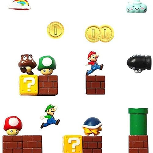 Super Mario Kühlschrankmagnete, 3D-Magnete für Büro, Kalender, Whiteboard, Weihnachten, perfekt für Ornamente, Dekoration, Sammlung, 20 Stück