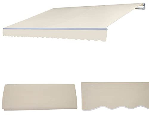 Mendler Ersatz-Bezug für Markise T791, Gelenkarmmarkise Ersatzbezug Sonnenschutz, 4,5x3m - Acryl Creme