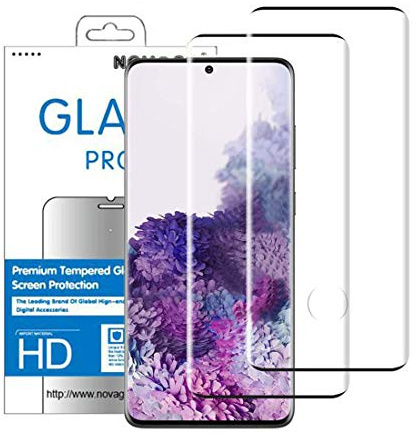 NOVAGO Compatible avec Samsung Galaxy S20 Ultra - 2 Films Protection écran vitre Verre trempé résistant 3D incurvé