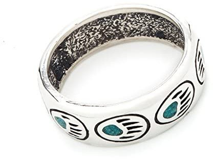 Indianerschmuck Ring Türkis Bärentatze Westernschmuck Indianerring Sterling Silber Navajo Schmuck CR912 (54 (17.2)) (17mm)