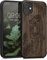 kwmobile Wood Case Compatible with Apple iPhone 11 Case - Cover - Tiger Palm Tree Dark Brown