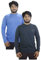 Bahob® 2 Pack Men's Long Sleeve T-Shirt Top Round Neck Full Sleeve T-Shirt Soft Cotton S-XXL (Sky X Charcoal, Medium)