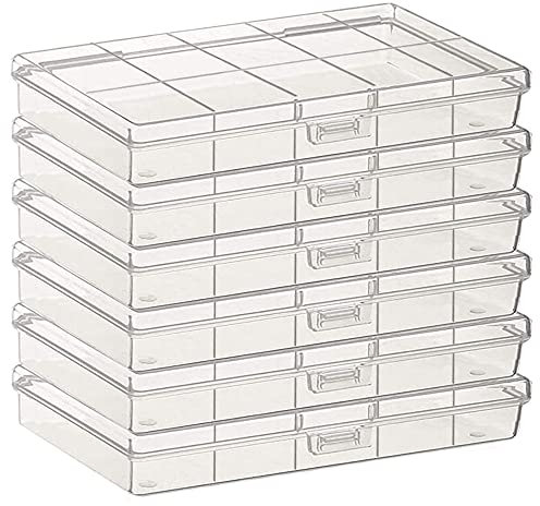 Gebildet 6Stück Kunststoff Transparente Aufbewahrungsbox Zubehörteile Aufbewahrungsbox für Kleine Perlen, Kräuter, Pillen und Andere Kleine Gegenstände