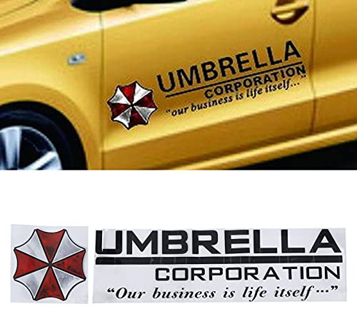 Resident Evil Dekorative Auto Körperaufkleber, 2X Regenschirm + Namensschild Reflektierende Aufkleber, Umbrella Corporation Auto Reflektierende Aufkleber Autoaufkleber Für Auto SUV Lkw Wand Laptop