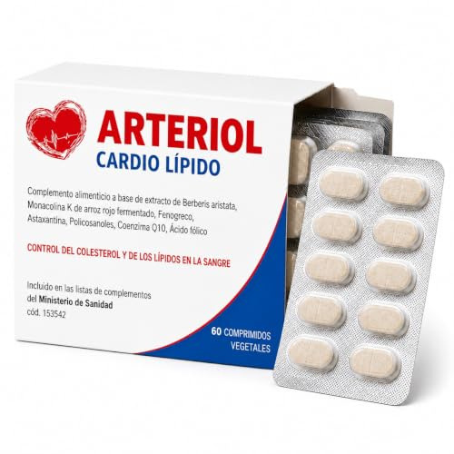 Colesterolo Integratori Riso Rosso Berberina 500mg TRATTAMENTO 60 GIORNI - ARTERIOL, Fieno Greco, Monacolina, Astaxantina, Policosanoli, Coenzima Q10