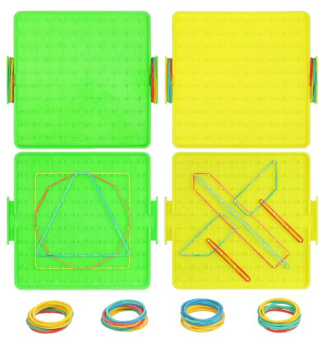 Toddmomy 4pcs Peg Board Plastic Geoboard for Shape Learning Pegboard Tool Organizer Pegboard for Kids Creative Geoboard Geo Boards for Kids Geoboard Pegboard Toy Set Primary School Puzzle
