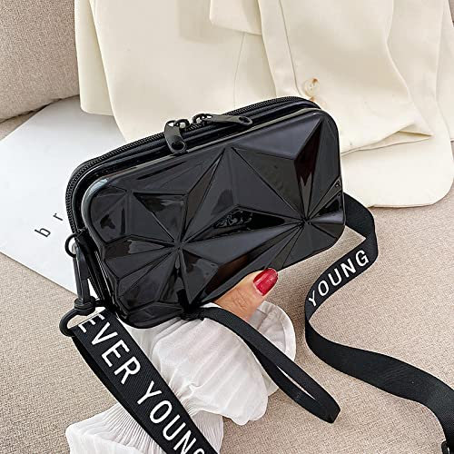 Bysonglezai Handgelenkstaschen Schultertaschen Henkeltaschen Schultertaschen Damen Damen Luxus Handtasche Neue Koffer Form Tote Bag Mode Mini Gepäcktasche Damen Trendy Clutch Schwarz
